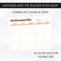 monthly lesson plan templates